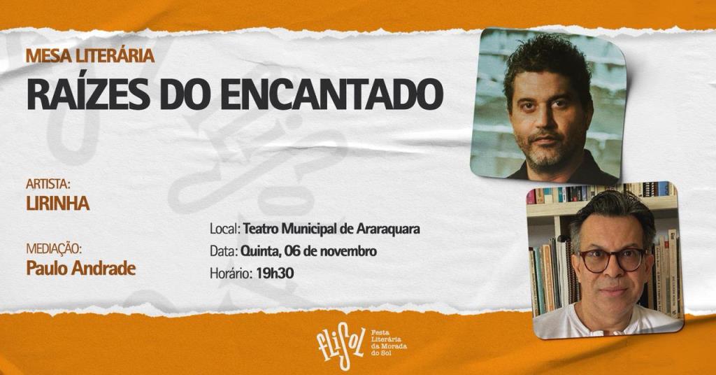 Lirinha é destaque na quinta (6) da FliSol com a mesa “Raízes do Encantado”