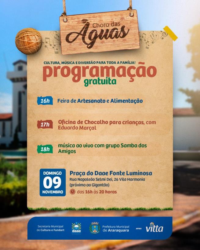 Chocalho e samba dão o ritmo ao Choro das Águas deste domingo (9)