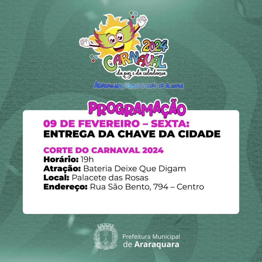 Corte do Carnaval da Paz e da Cidadania 2024 recebe a chave da cidade para comandar a festa (dia 09)