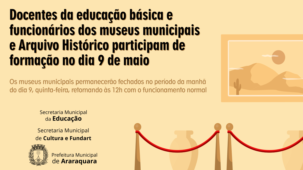Docentes da educação básica e funcionários dos museus e Arquivo Histórico participam de formação nesta quinta (09)