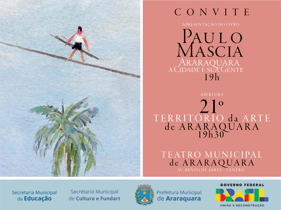 Livro sobre Paulo Mascia será apresentado nesta quarta-feira (08) no Teatro Municipal