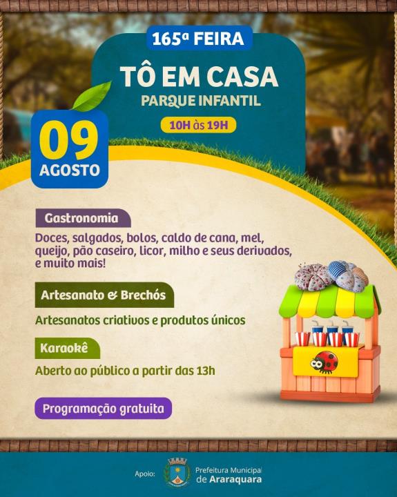 Feira “Tô em Casa” movimenta o Parque Infantil neste sábado (9)