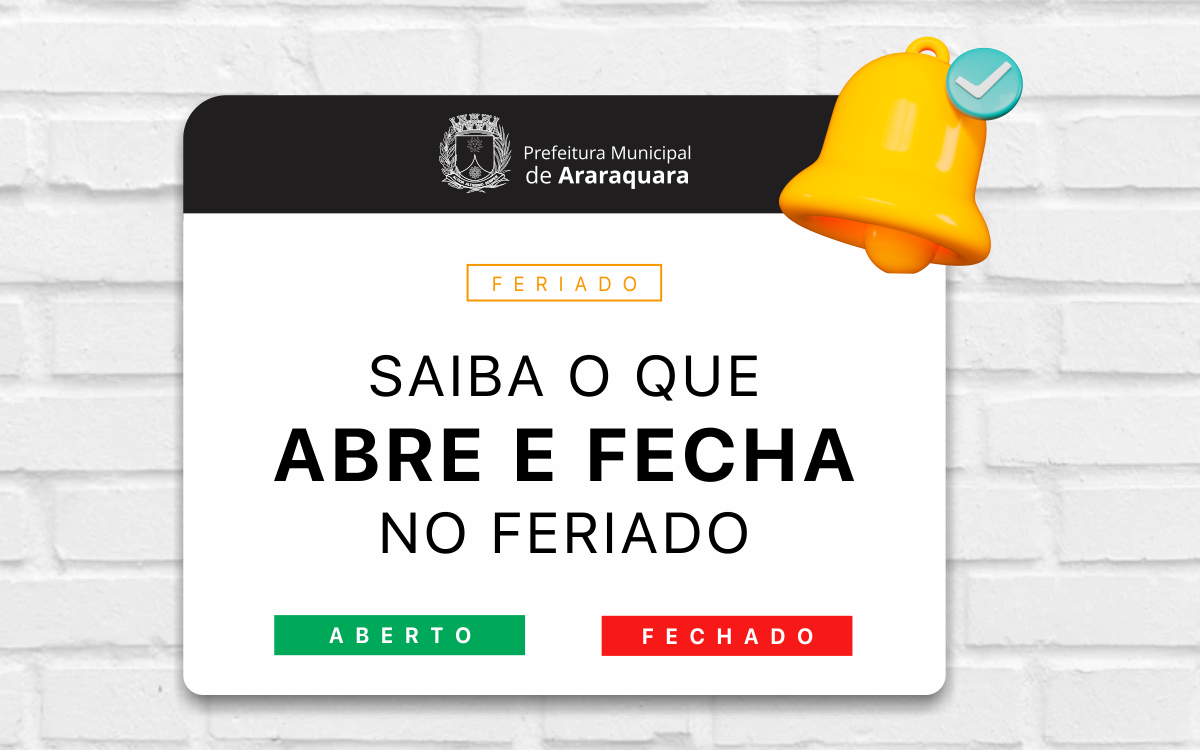 Confira o abre e fecha da Prefeitura de Araraquara no feriado da “Sexta-feira Santa” (29)