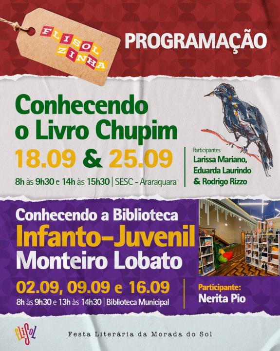 Setembro: FliSolzinha dá continuidade aos encontros que aproximam crianças e livros