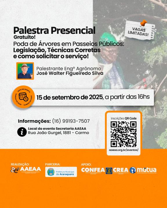 Secretaria do Meio Ambiente promove palestra gratuita sobre poda de árvores