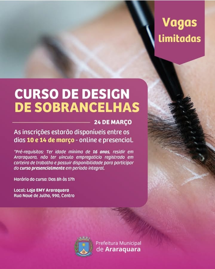 Fundo Social de Solidariedade oferece curso gratuito de design de sobrancelhas