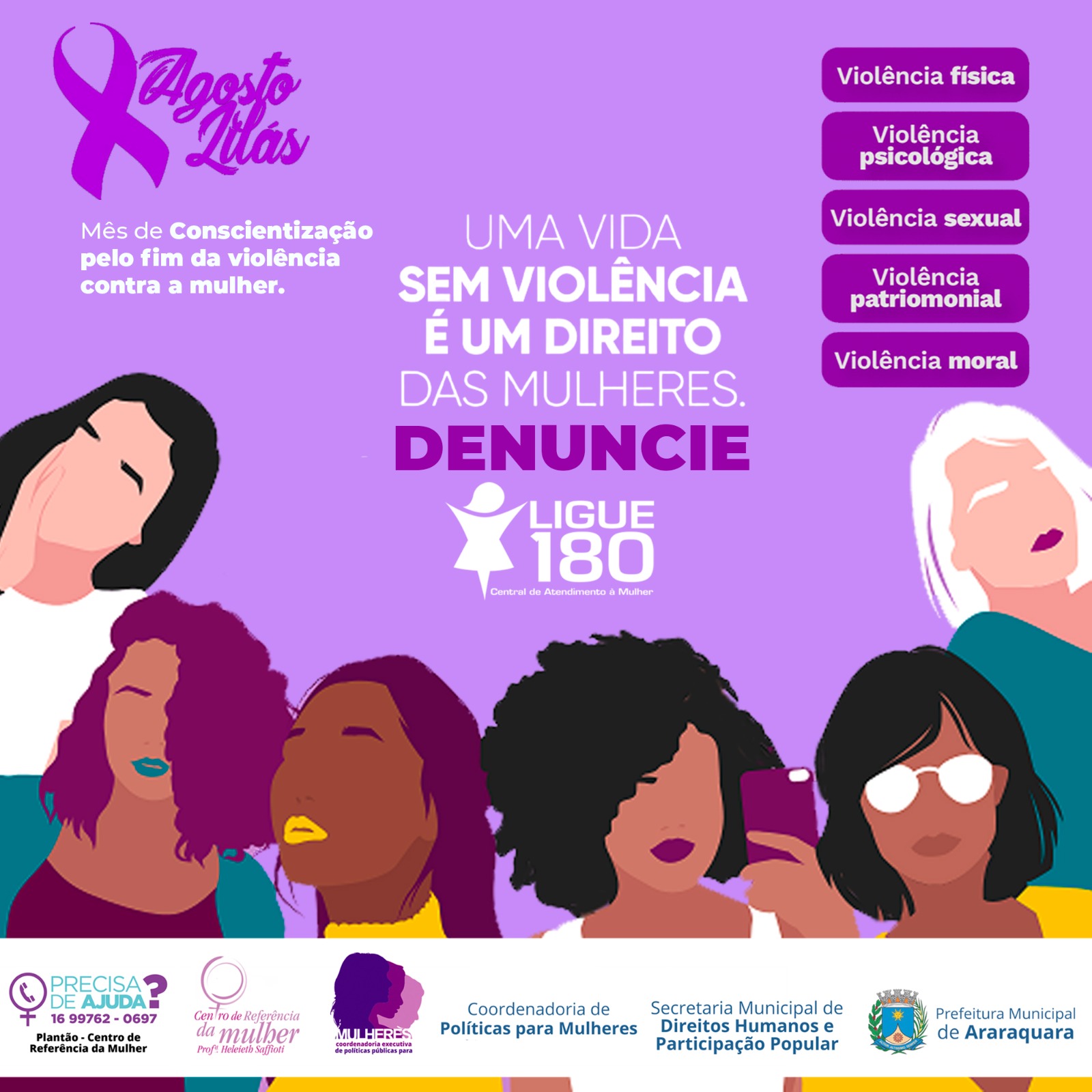 Agosto Lilás Promove A Conscientização Pelo Fim Da Violência Contra A Mulher Prefeitura De