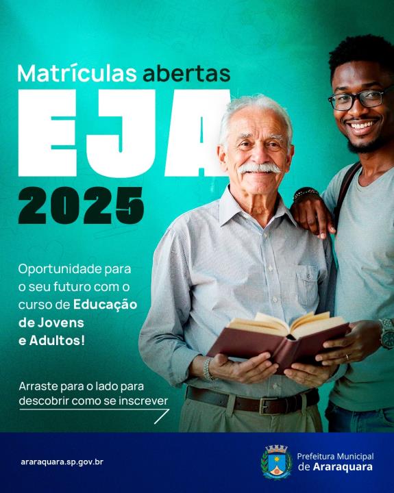 Educação de Jovens e Adultos segue com matrículas abertas para o 1º semestre de 2025