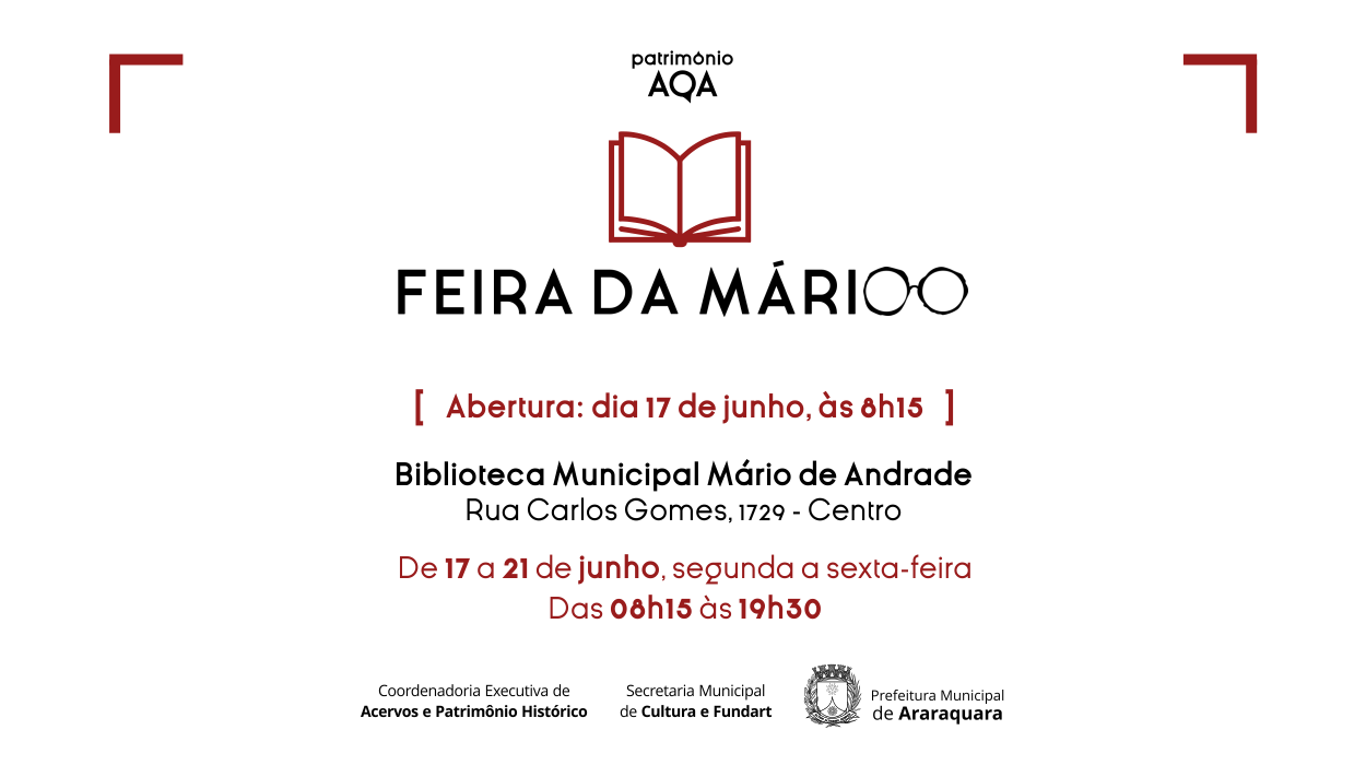 “Feira da Mário” começa na próxima segunda-feira (17) na Biblioteca Municipal