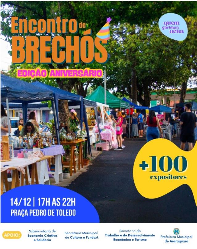 Encontro de Brechós “Quem Garimpa Acha”: feira comemora 3 anos de atividades na Toledo