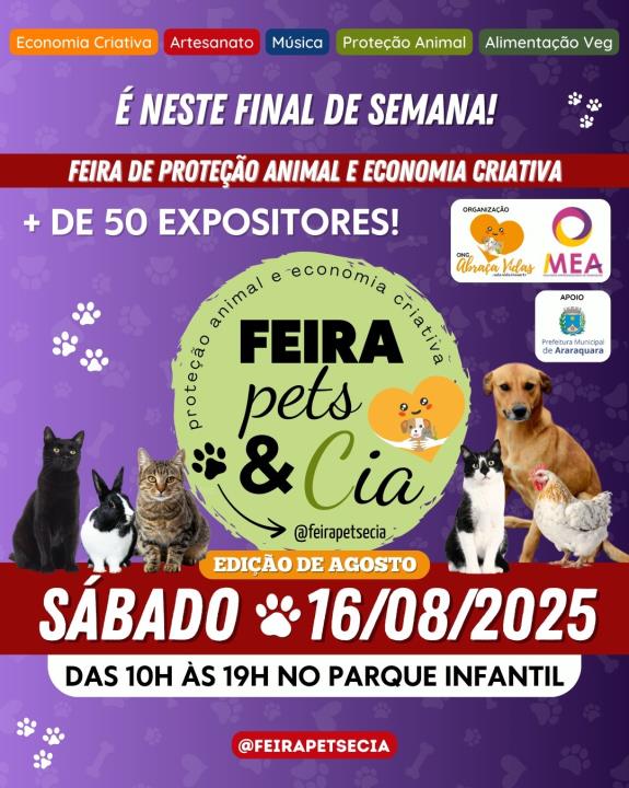 Sábado (16) tem feira dedicada à causa animal no Parque Infantil