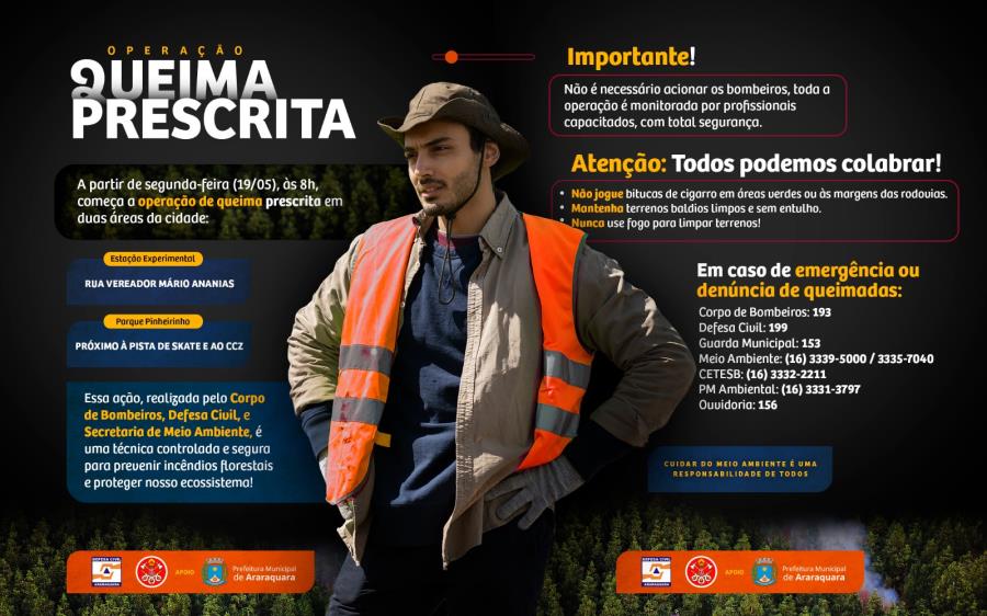 Corpo de Bombeiros e Defesa Civil farão queima prescrita no Parque Pinheirinho