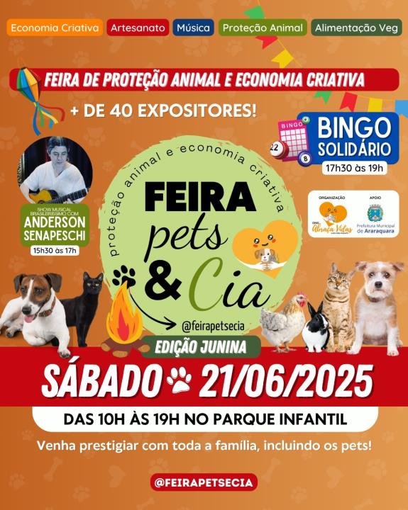 Feira Pets & Cia.: sábado (21) no Parque Infantil com violão e MPB