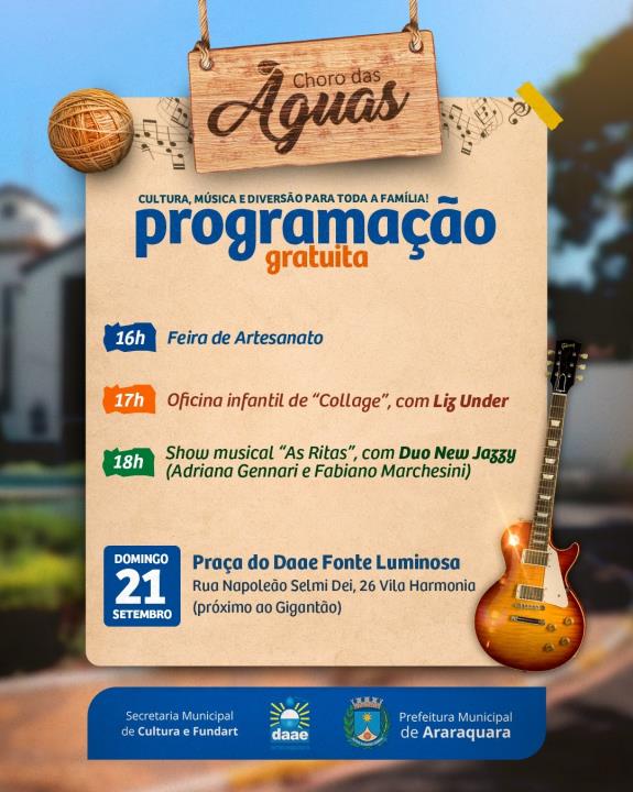 Choro das Águas apresenta Duo New Jazzy com show “As Ritas”