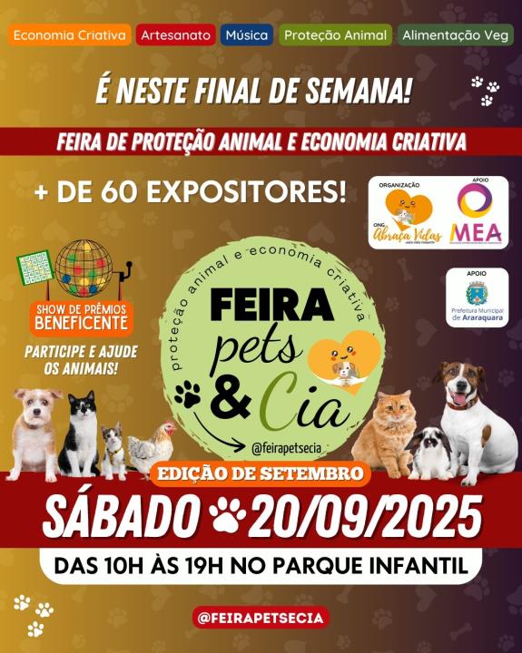 Sábado (20) tem feira dedicada à causa animal no Parque Infantil