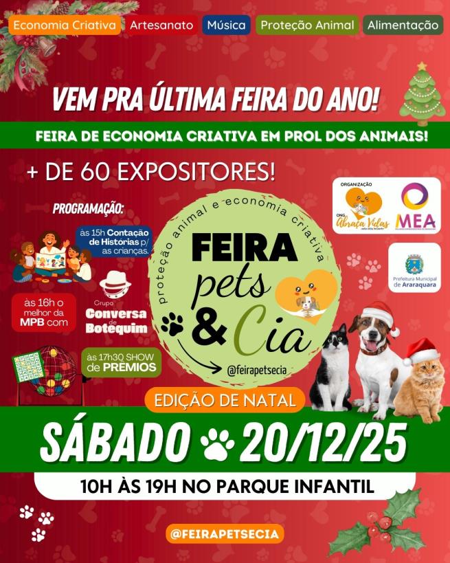 Feira Pets e Cia. leva choro, samba e contação de histórias ao Parque Infantil neste sábado (20)