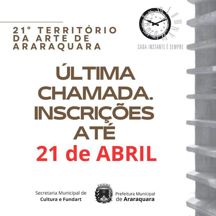 Inscrições para Território da Arte de Araraquara seguem até domingo (21)