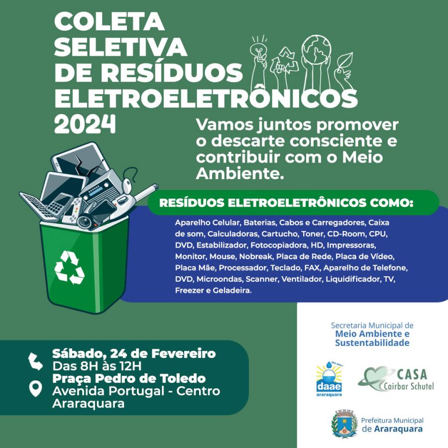 Meio Ambiente realiza amanhã (24) a I Campanha de Resíduos Eletroeletrônicos do ano