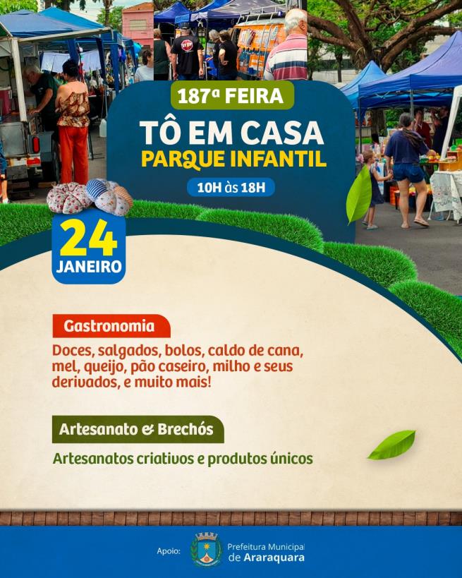 Feira Tô em Casa movimenta o Parque Infantil neste sábado (24)