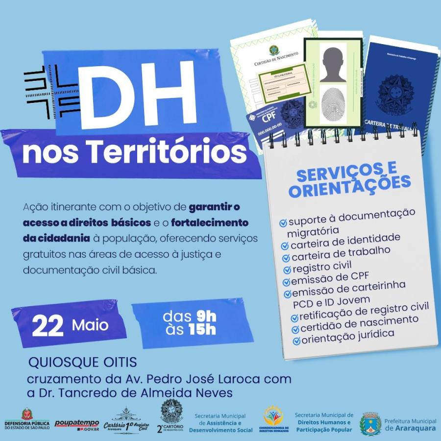 "DH nos Territórios" passa pelo Residencial dos Oitis nesta quarta-feira (22)