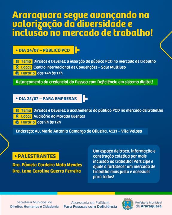 Prefeitura promove debate sobre a inclusão de pessoas com deficiência no mercado de trabalho