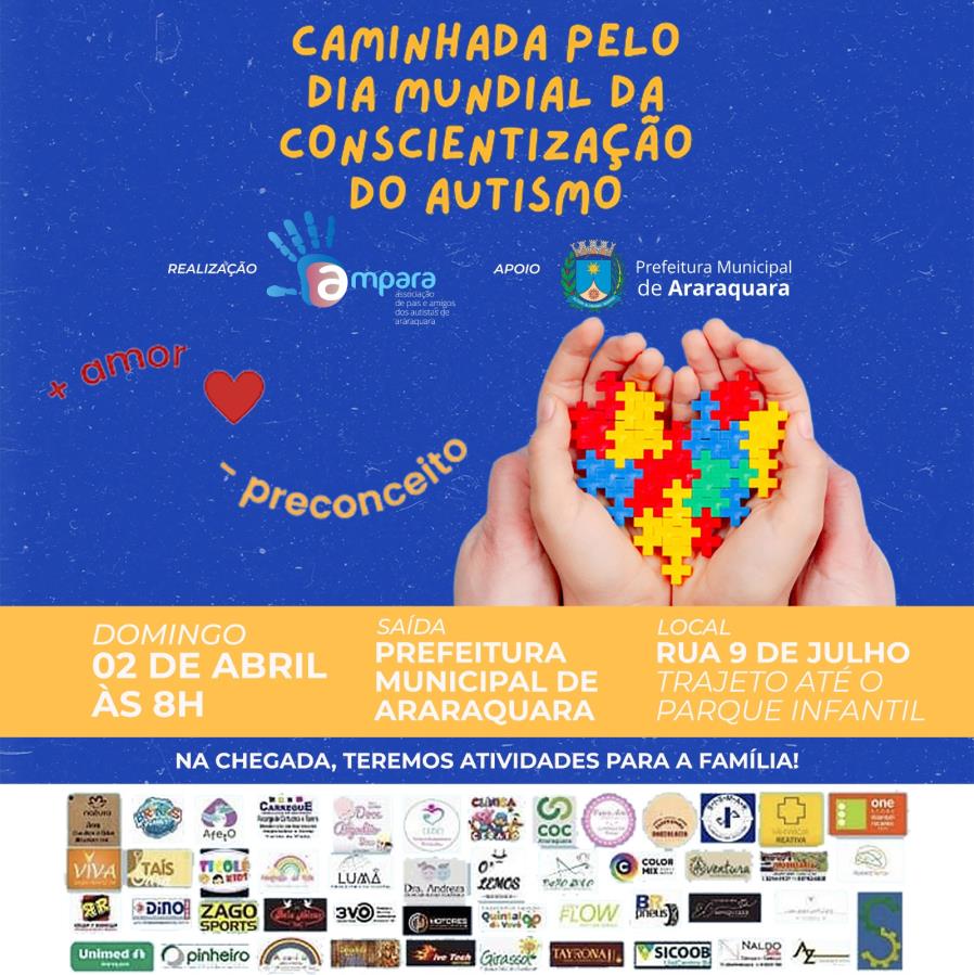 Caminhada "Mais informação, menos preconceito” vai celebrar o Dia Mundial da Conscientização do Autismo, em 2 de abril