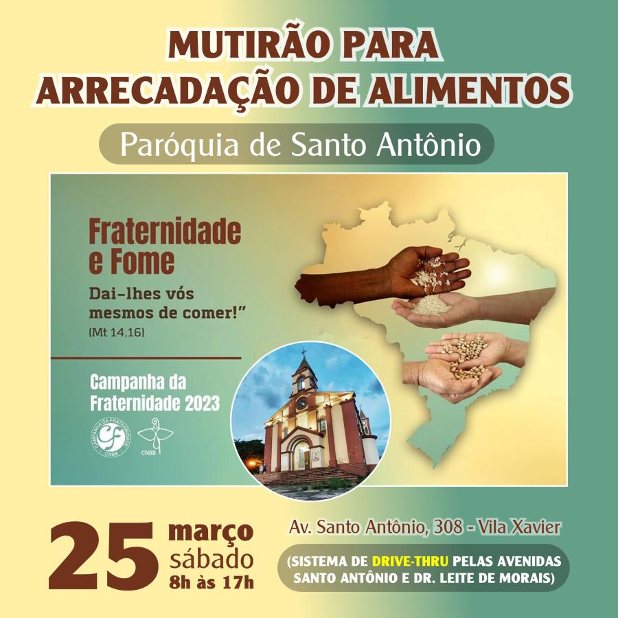 Paróquia de Santo Antônio realiza mutirão para arrecadação de alimentos