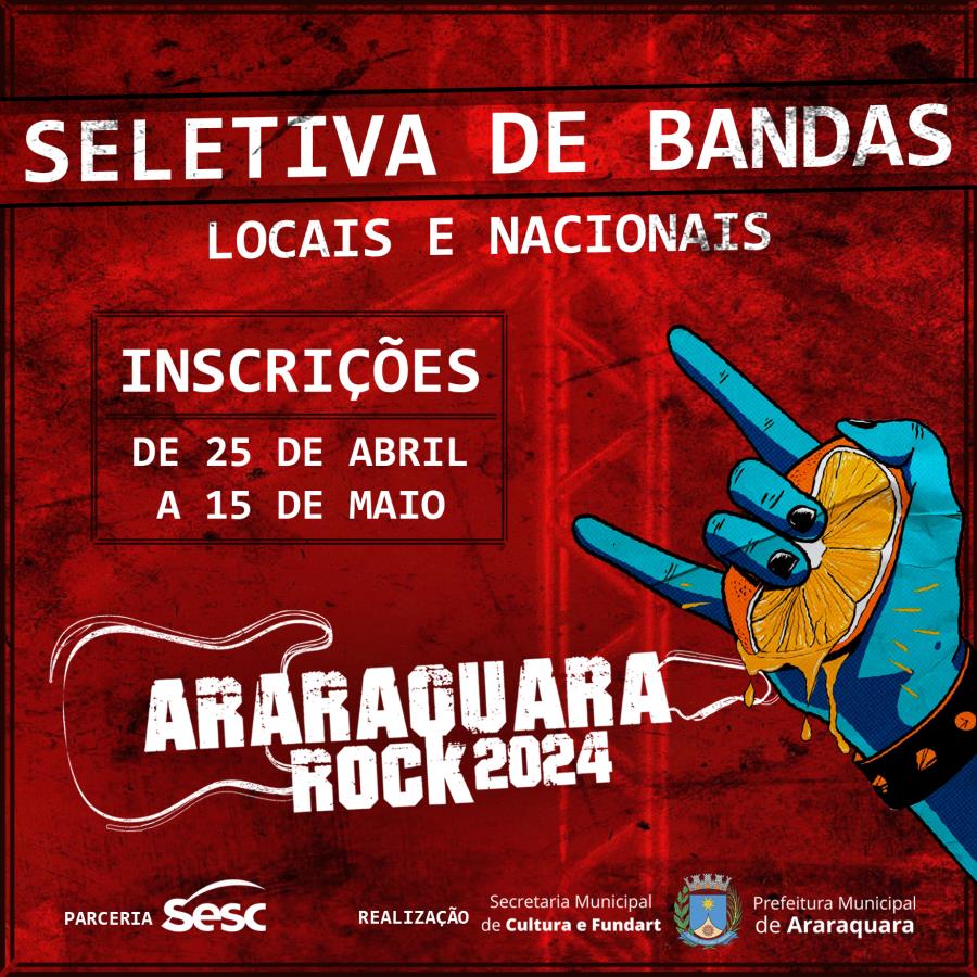 Inscrição de bandas para seletiva do Araraquara Rock 2024 começam nesta quinta-feira (25)