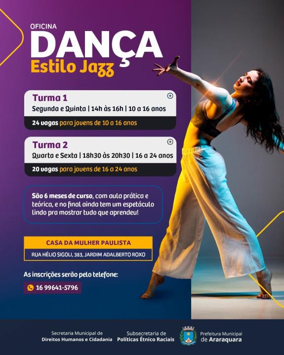 Casa da Mulher Paulista inicia Oficina de Dança estilo Jazz