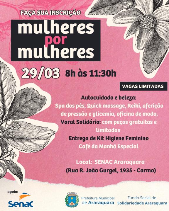 Fundo Social de Solidariedade promove evento "Mulheres por mulheres
