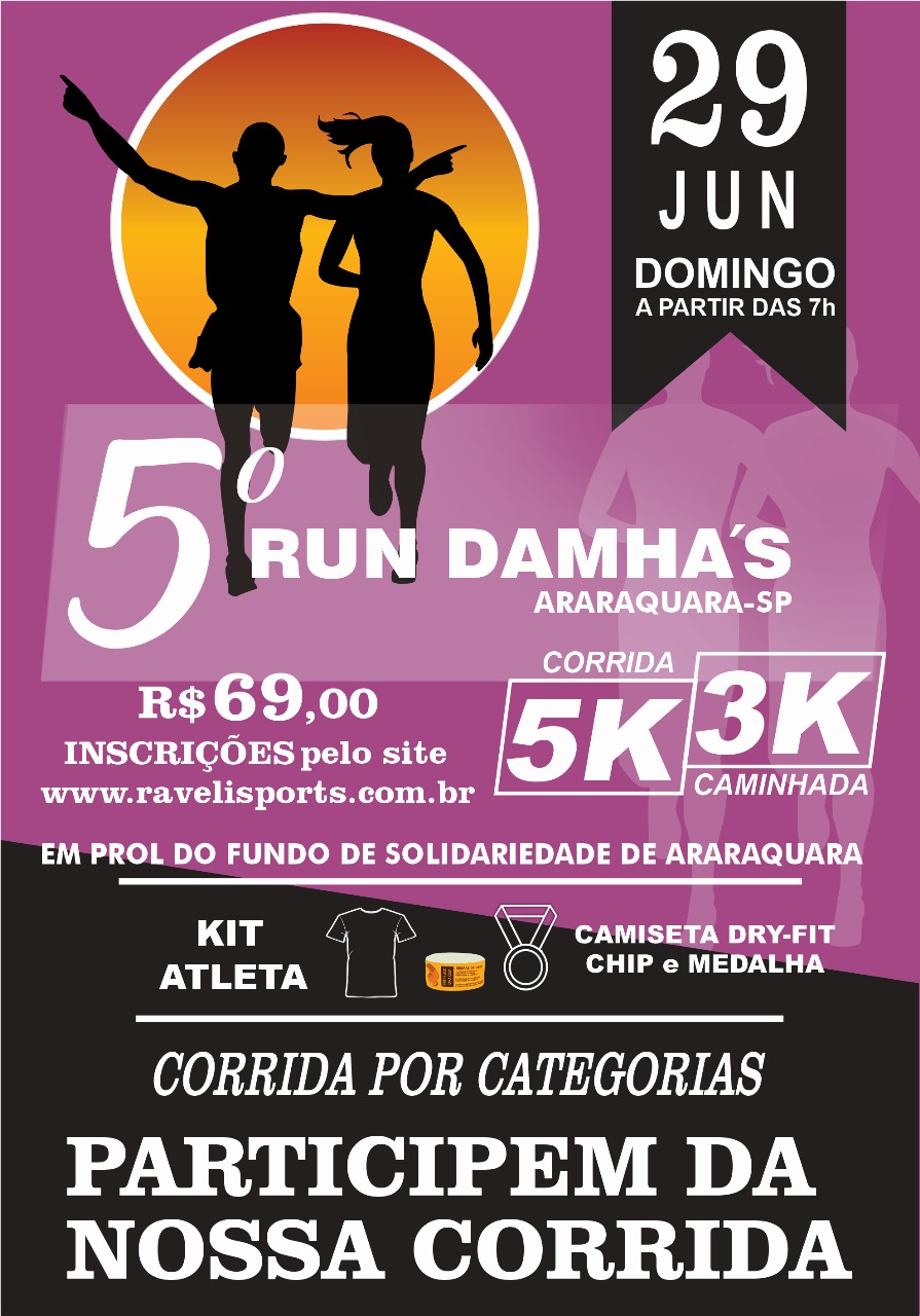 Corrida une esporte e solidariedade neste domingo (29) em Araraquara