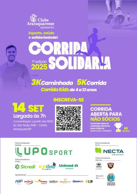 Clube Araraquarense realiza 1ª Corrida e Caminhada Solidária