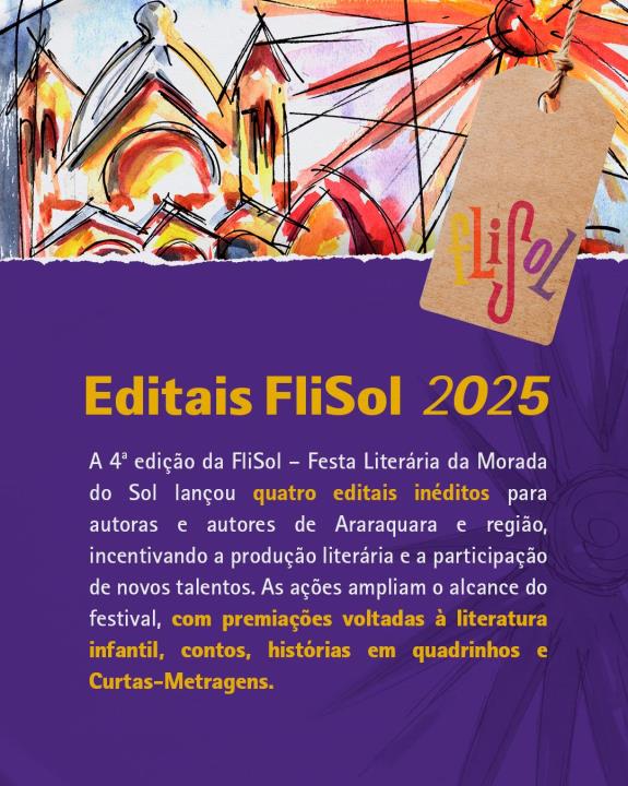 FliSol lança mais dois editais: para curtas-metragens e para autores independentes e pequenas editoras