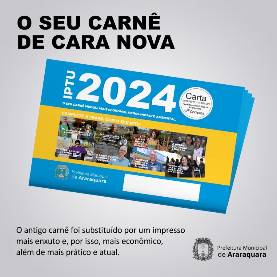 Prefeitura muda guia de cobrança do IPTU 2024 para reduzir custos e consumo de papel