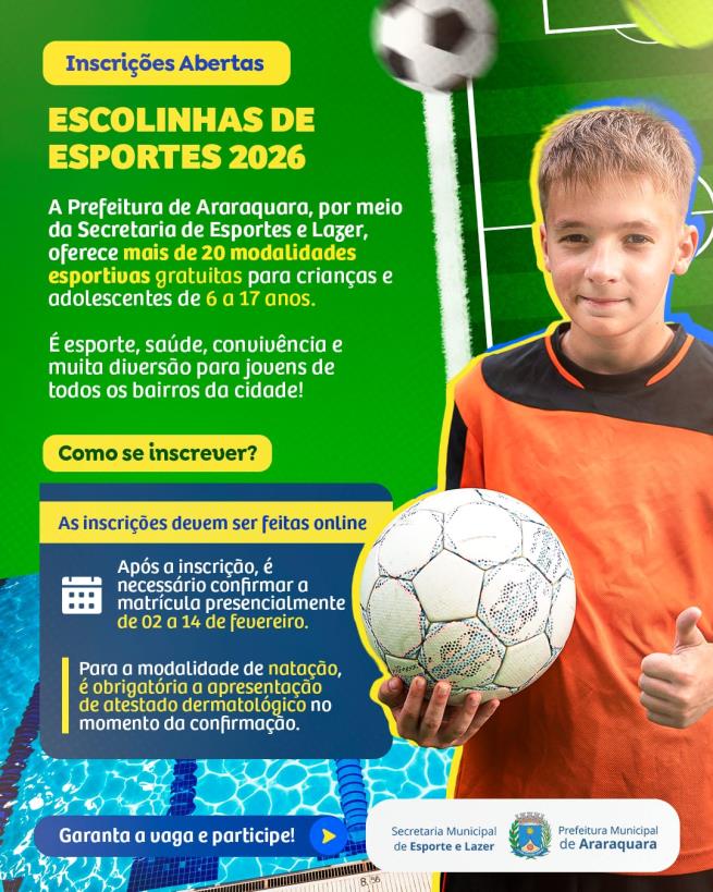 Programa ‘Escolinhas de Esportes’ abre inscrições na próxima segunda-feira (2)