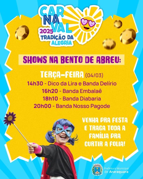 Grande Carnaval na Bento de Abreu "Tradição da Alegria" encerra a programação de Carnaval na terça-feira (04)