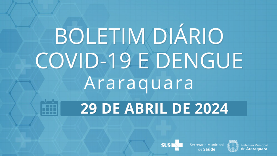 Boletim Diário no 45 – 29 de abril de 2024  -   Situação epidemiológica: Covid-19 e dengue em Araraquara