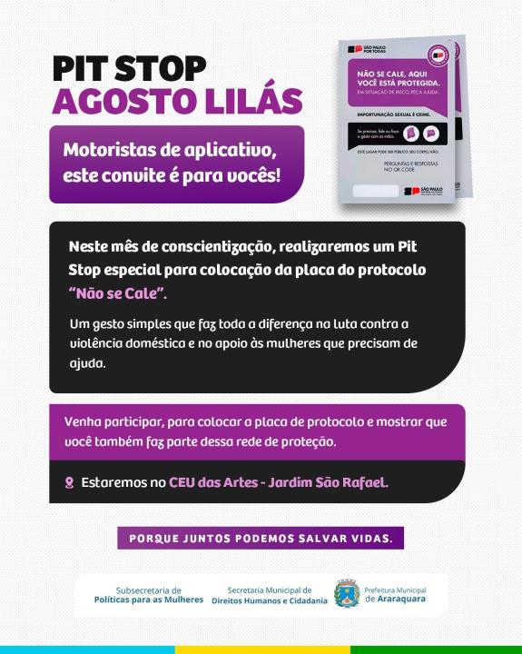 Prefeitura distribui placas para motoristas de aplicativo contra o assédio às mulheres