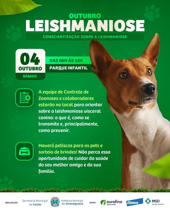 Parque Infantil terá evento de conscientização sobre leishmaniose canina
