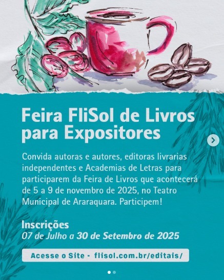 FliSol: edital para autores independentes e pequenas editoras segue com inscrições até esta terça-feira (30)