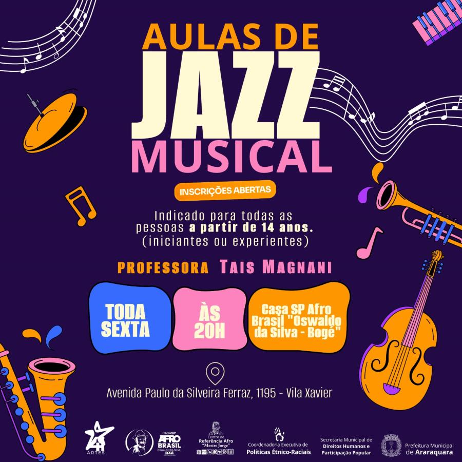 Casa SP Afro Brasil abre inscrições para aulas de jazz musical