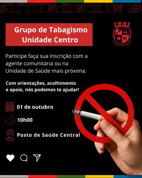 GRUPO DE TABAGISMO NA UNIDADE CENTRO