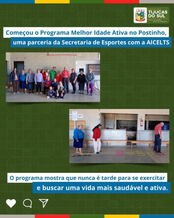 A SECRETARIA DE ESPORTES EM PARCERIA COM A AICELTS E SECRETARIA DE ASSISTÊNCIA SOCIAL  DERAM INÍCIO AS ATIVIDADES ESPORTIVAS DO PROGRAMA MELHOR IDADE ATIVA.