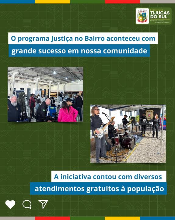 O PROGRAMA JUSTIÇA NOS BAIRROS FOI REALIZADO COM GRANDE SUCESSO EM NOSSO MUNICÍPIO