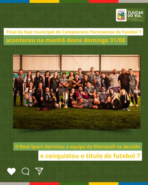 REAL SPORT CAMPEÃO DO FUTEBOL 7 EM TIJUCAS DO SUL