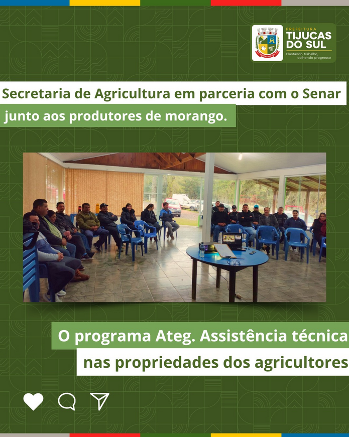 A SECRETARIA DE AGRICULTURA DE TIJUCAS DO SUL, EM PARCERIA COM O SENAR, DÁ INÍCIO A UM NOVO E IMPORTANTE CAPÍTULO PARA OS PRODUTORES DE MORANGO DO NOSSO MUNICÍPIO.