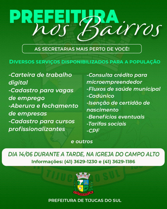 PREFEITURA NOS BAIRROS - Diversos serviços disponibilizados para a população