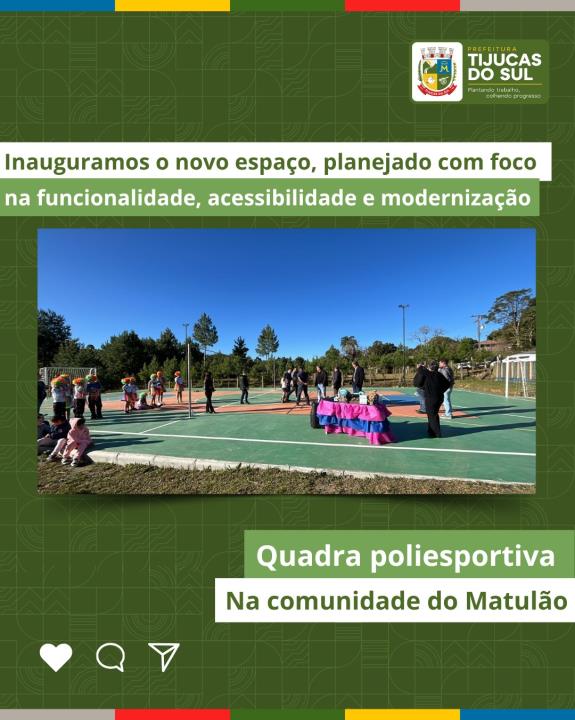 A PREFEITURA TEM A SATISFAÇÃO DE ENTREGAR À COMUNIDADE TRÊS IMPORTANTES ESPAÇOS QUE FORÇAM O COMPROMISSO E BEM-ESTAR A EDUCAÇÃO E A PRÁTICA ESPORTIVA.