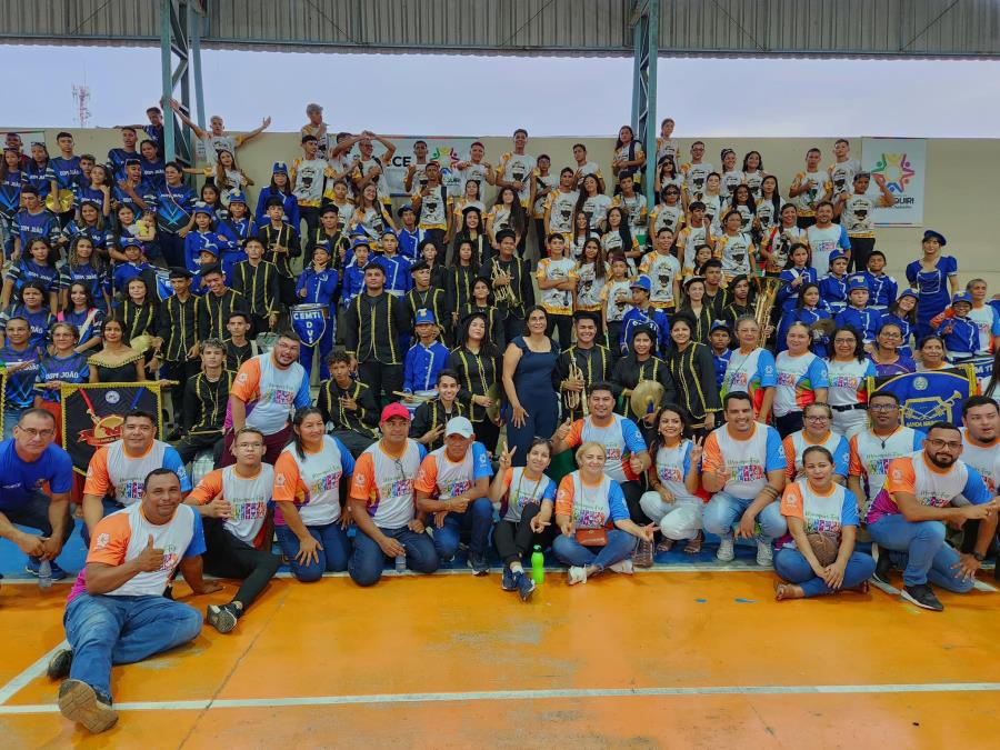 Manaquiri faz Cultura: 1º Encontro de Bandas e Fanfarras do Município de Manaquiri é realizado no Ginásio José Lins