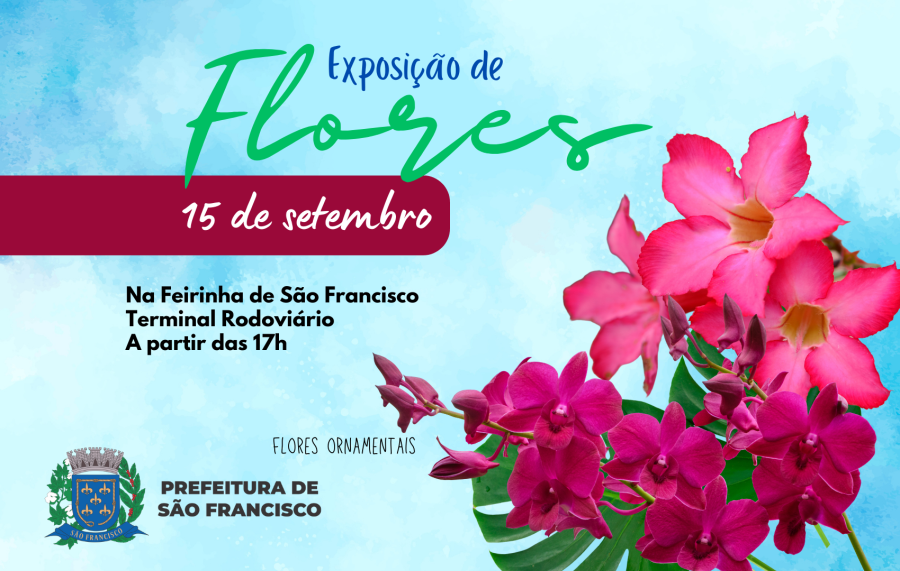 Variedades de flores ornamentais estarão em exposição e venda em São Francisco